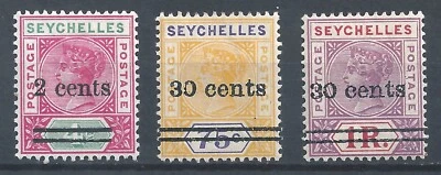 Seychelles 1902 #33-35  S.G. #41-43 MH - Image 1 of 2