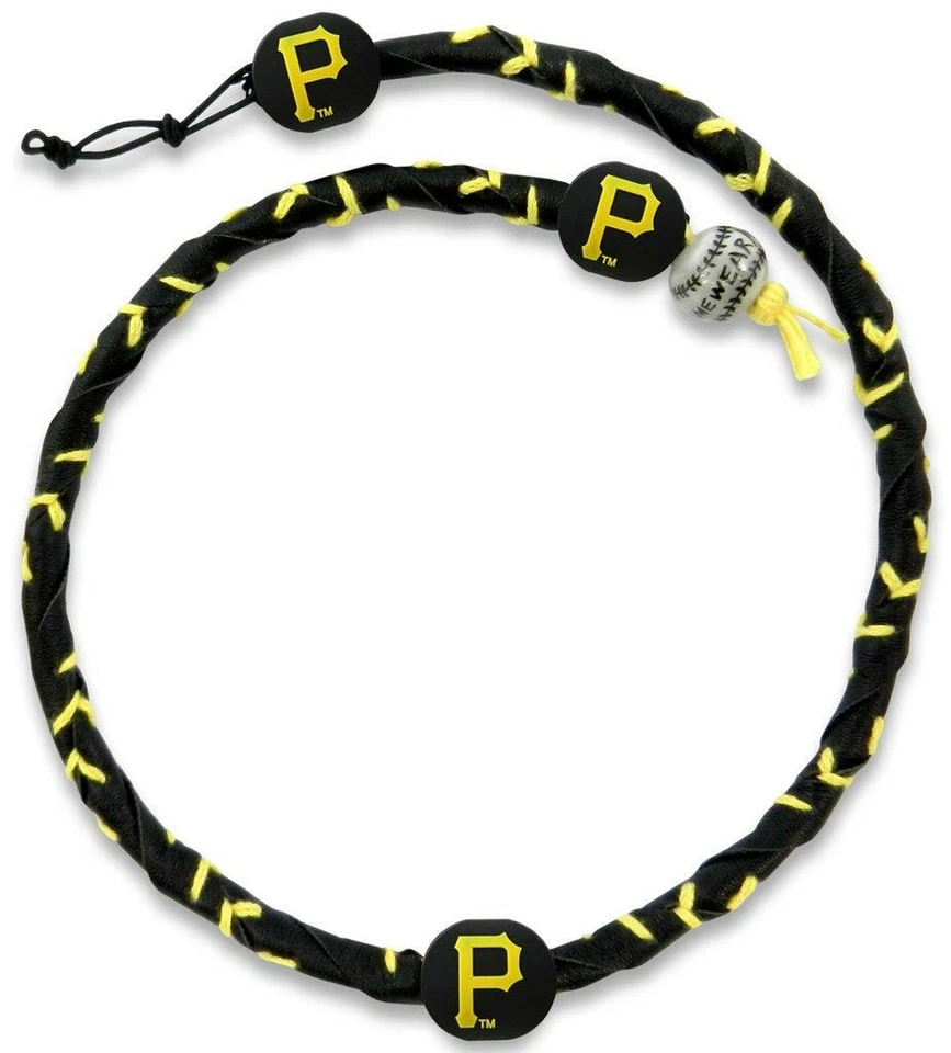 Pittsburgh Pirates Color Frozen Rope Baseball Necklace [NEW] MLB Jewelry Leather - Image 1 of 1