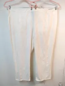 Catherines NWT WM Plus 5X White Linen Blend Pants Lounge Beach Vacation Wear - Picture 1 of 5