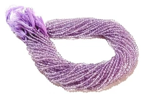 Natürlicher Rosa Amethyst Runde Kugel 3-4 mm Glatt Edelstein Perlen 18 Zoll 1 Halskette - Bild 1 von 12