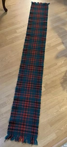 Vintage Crate & Barrel Holiday Plaid Check Table Runner 94” - 96” Long Christmas - Picture 1 of 8