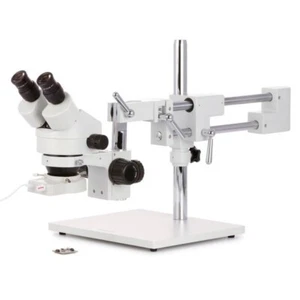Microscopio estéreo con zoom binocular AmScope SM-4BX-48W 3,5X-45X en pluma de doble brazo - Imagen 1 de 6