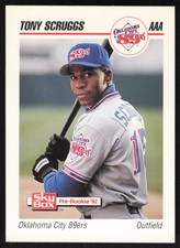 1992 SkyBox Team Sets AAA   Tony Scruggs #321 Oklahoma City 89ers