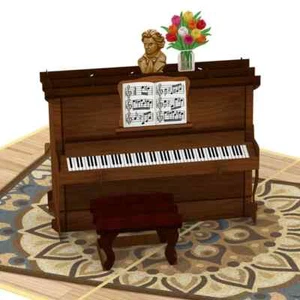 POP UP 3D Klappkarte *Klavier* Flügel Piano Gutschein Glückwunschkarte Einladung - Bild 1 von 5