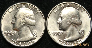 Two(2) 1976-P Washington Bicentennial Quarters - Picture 1 of 2