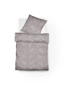 Fleuresse Lech Edelflanell Bettwäsche 200x200 Blumen silbergrau 604109-1 - Bild 1 von 4