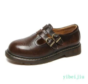 Vintage Mary Jane Shoes Japanese Women‘s Buckle Flats Girls College Creeper Lady - Picture 1 of 17