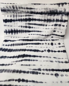 DKNY Poly/Cotton Fabric Shower Curtain Navy & White Abstract Pattern 72LX70W - Picture 1 of 12