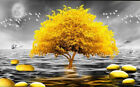 Black And White Scenery Pictures Yellow Tree Wall Paintings Canvas Prints Home
