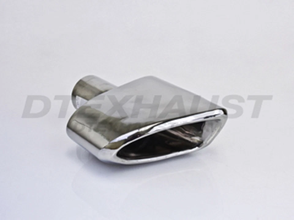 DT-24141 PAIR L&R DOUBLE WALL HALF MOON STAINLESS EXHAUST TIP 2.25" INLET 9.75"L - Изображение 1 из 4