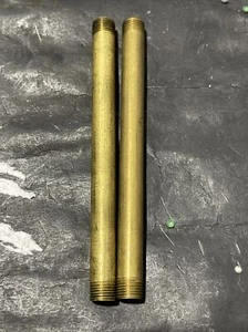 4 1/2” X 1/8-27 IPS BRASS UNFINISHED 1/4 LONG THREAD AT ENDS LOT OF 2 PCS - Picture 1 of 1