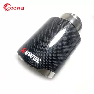 Glossy Carbon Fiber AKRAPOVIC Exhaust Tip 3''/3.5''/4''/4.5'' Universal Tailpipe - Bild 1 von 12