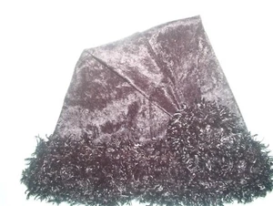 24" BLACK Santa hat with BLACK faux fur ball & trim Goth Pirate Con - Picture 1 of 2