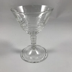 Vintage FEDERAL GLASS 145R-15 CHAMPAGNE SHERBET - Ripple, Bead Ball Stem, Floral - Picture 1 of 8