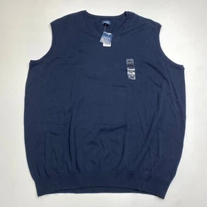 Harbor Bay Pullover Weste V-Ausschnitt Herren 4XLT dunkelblau Strick ärmellos Baumwolle Strick - Bild 1 von 13