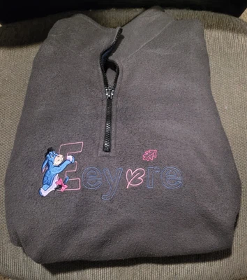 Chaqueta polar con cremallera vintage de los años 90 Disney para mujer talla XL Pooh Eeyore temática de otoño Foto 1 de 4