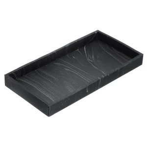 Badezimmer Waschtisch Ablage, 7,9"x3,9" Silikon Seifenspender Schalen, Marmor Schwarz - Bild 1 von 6