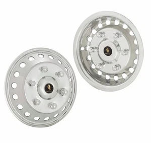 16" SPRINTER SUPER SINGLE VAN RV STAINLESS STEEL WHEEL SIMULATORS WIDE SINGLE RI - Picture 1 of 2