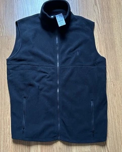 NEW J Crew Oarsman Sport Mens L Fleece Full Zip Navy Blue Hiking Vest Sweater - Picture 1 of 7