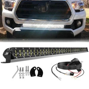 Barra de luz LED de parachoques oculto de doble fila de 32 pulgadas/con kit de cableado para camión todoterreno SUV - Imagen 1 de 13