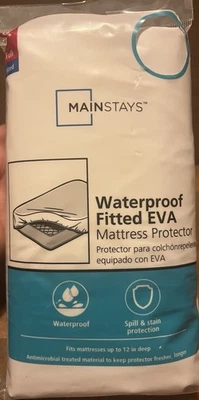 NEW Open Package: Mainstays Waterproof Eva Fitted Mattress Protector - - Image 1 of 3
