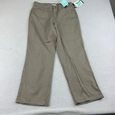 Pantalones Lee Mujer 12 Cortos Oliva Calce Relajado Elastizados Frente Plano Recto Nuevos con Etiquetas Foto 1 de 4