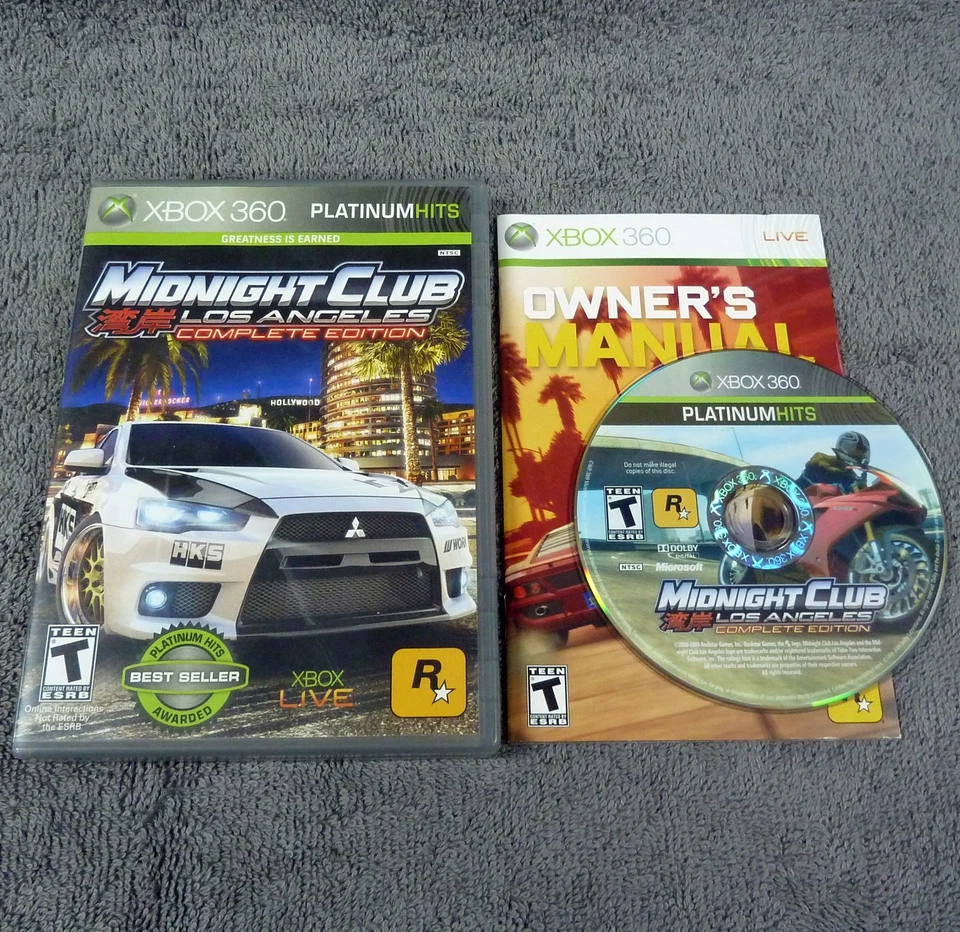 Midnight Club: Los Angeles Complete Edition (Microsoft Xbox 360) No Map, Works - Image 1 of 1