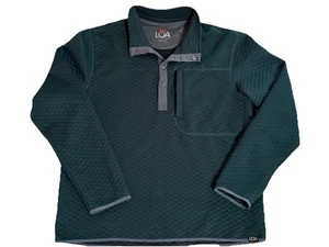RAIL RIDERS LOA Maglione trapuntato uomo 1/4 a scatto, taglia large, verde scuro - Foto 1 di 5