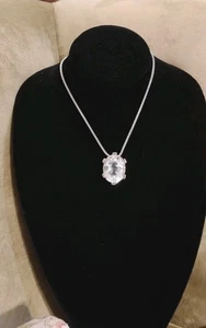 Stephen Dweck klare Bergquarz Kristall Plättchen Sterlingsilber Kette Halskette  - Bild 1 von 19