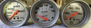 Set Of 3 Autometer Pro Comp Ultra-Lite Gauges Water 4421, Oil 4427, Volts 4491 - Picture 1 of 13