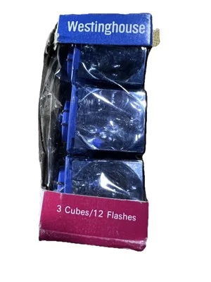 Nuevo de Lote Antiguo WESTINGHOUSE CUBOS FLASH AZULES 1 paquete 3 = 12 flashes  Foto 1 de 4