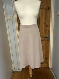 Women's STEFANEL Beige Nude 100% Cotton Knitted Midi Skirt, Size S - Picture 1 of 6