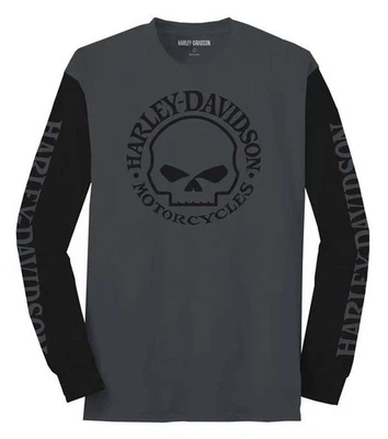 NEW Harley-Davidson Willie G Skull Colorblock Long Sleeve T-Shirt-READ ALL - Image 1 of 4