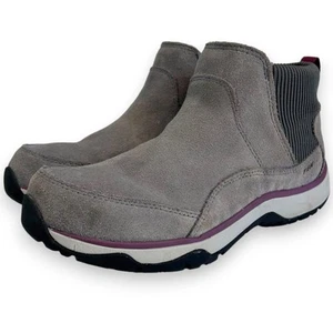 LL Bean Womens 7.5 Medium Snow Sneaker Frost Gray Bramble Berry Slip On - Picture 1 of 9