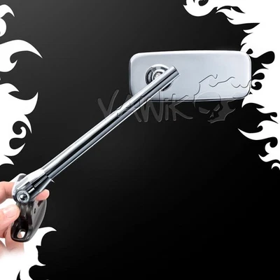 Espejos retrovisores VAWiK cromados Classic Plus base negra para Ducati 899 959 1199 1299 ε Foto 1 de 4