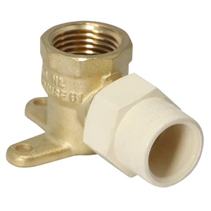 1 pezzo Gomito orecchio goccia 1/2" femmina NPT x 1/2" CPVC, ottone senza piombo - Foto 1 di 5