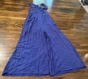 Tuta donna Maeve Anthropologie 10 viola a pois senza maniche gamba larga - Foto 1 di 11