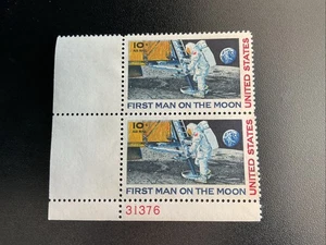 Erster Mann auf dem Mond 4er Block Briefmarken postfrisch Luftpost Jahrgang 1969 - Bild 1 von 1