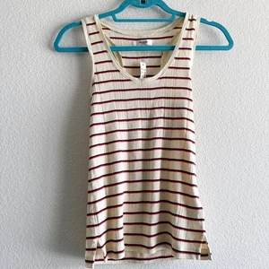 Camiseta sin mangas Madewell nueva a rayas 100 % algodón espalda deportiva talla XS - Imagen 1 de 7