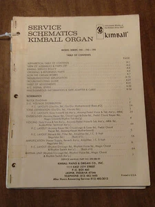 Kimball Organ Model 190 192 195 Service Repair Shop Manual Schematics - Picture 1 of 6