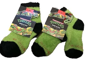 2 Pairs Of Children’s Ninja Turtles Soft Socks Size 9-2.5! Fast Shipping! - Picture 1 of 2