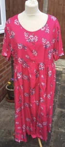 Airydress Size 3XL Rose Prink Floral Button Through Midi Dress. c - Imagen 1 de 10