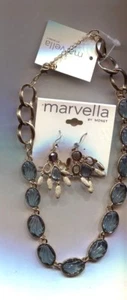 Marvella Blue Scalloped necklace earrings set - Picture 1 of 1