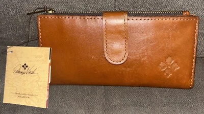 Patricia Nash Nazari Heritage Leather Wallet Tan One Size MSP$89 Snap/Zip Close - Image 1 of 4