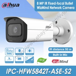 Dahua 8MP Bullet IP Kamera integriertes Mikrofon Starlight IR50m POE IPC-HFW5842T-ASE-S2 - Bild 1 von 3