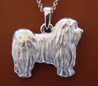 Large Sterling Silver Havanese Standing Study Pendant