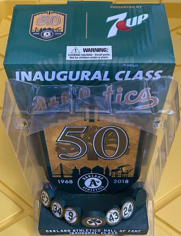 Oakland A’s Hall of Fame Plaque 2018 SGA Statue Eckersley Rickey Henderson w/Box Cover