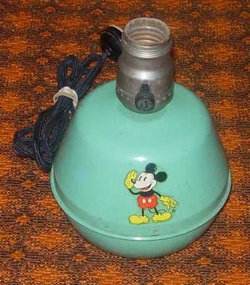 LÁMPARA DE METAL WALT DISNEY MICKEY MOUSE SORENG MANEGOLD C. AÑOS 30 FUNCIONA   Foto 1 de 4