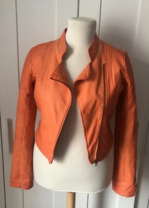 Jacke, Kurzjacke, Bikerjacke, Kunstleder, BWNY Jeans, orange, Gr. 38 - Bild 1 von 10