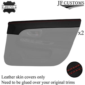 RED STITCH 2X TOP FRONT DOOR CAPPING COVERS FOR SUBARU IMPREZA WRX STI 03-07 - Imagen 1 de 3